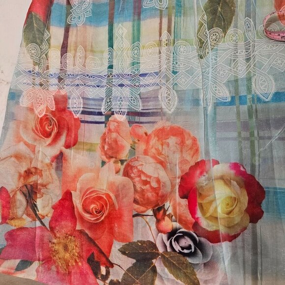 Lapis Dress One Size Floral Print Off Shoulder Strapless Blue Bubble Dress - Picture 7 of 11